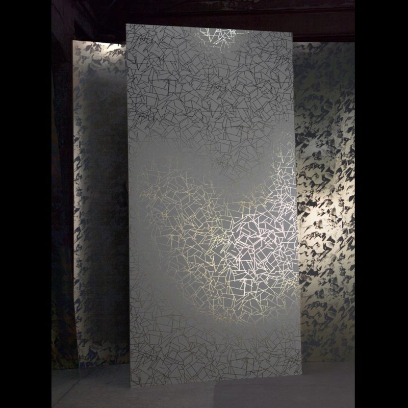 Grey gold wallpaper Angles zinc grey and gold wallpaper