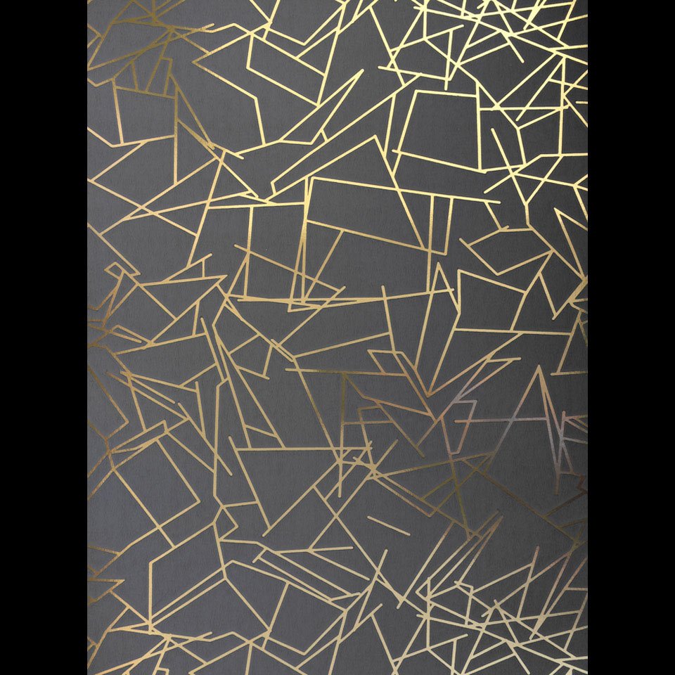 Grey and gold wallpaper | 'Angles' by Erica Wakerly