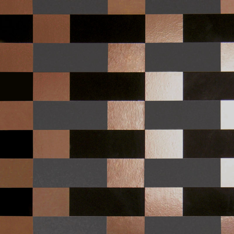 Block copper burnish / grey / black wallpaper