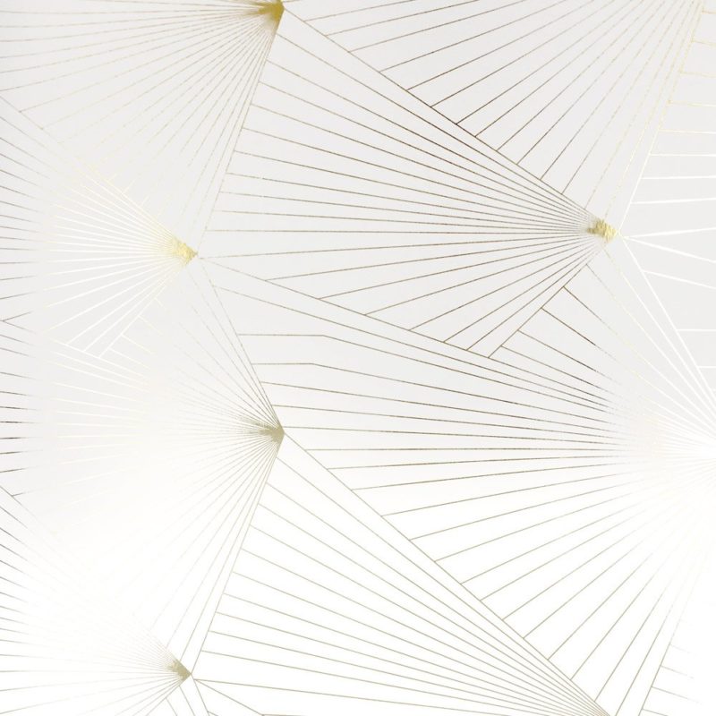 Metallic wallpaper | Geometric wallpaper | Fan gold and white wallpaper