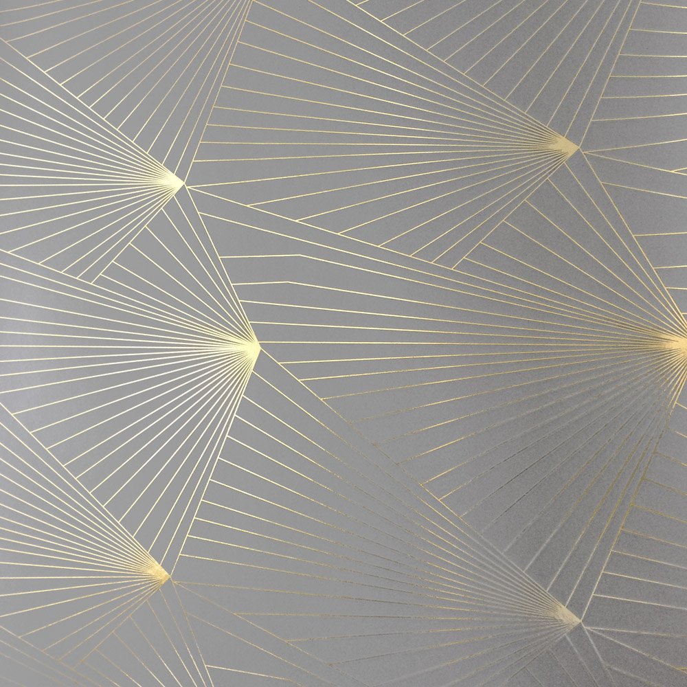 Abstract Geometric Gray and Golden Looking Luxury Wallpaper