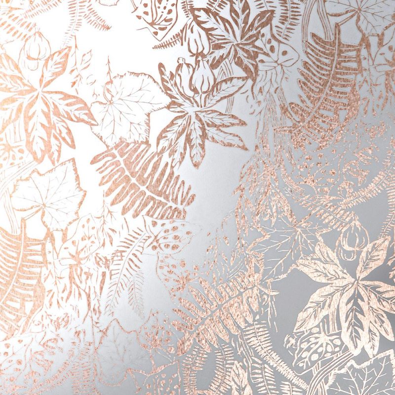 Metallic floral wallpaper | Hothouse copper white wallpaper