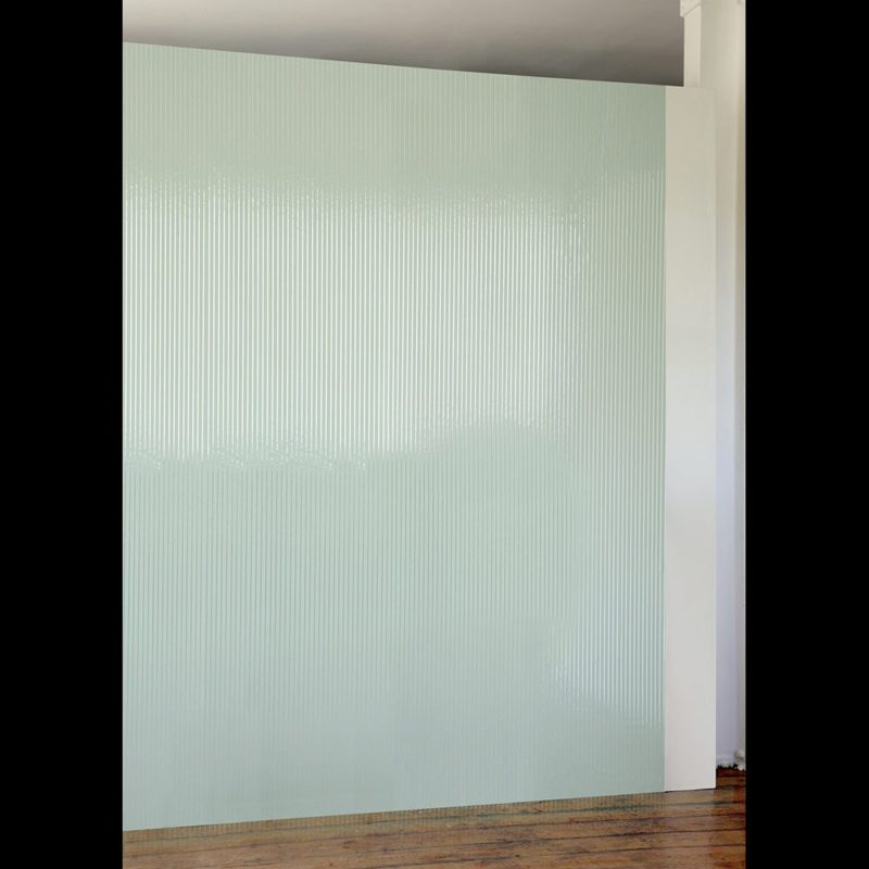 Pinstripe silver green stripe wallpaper
