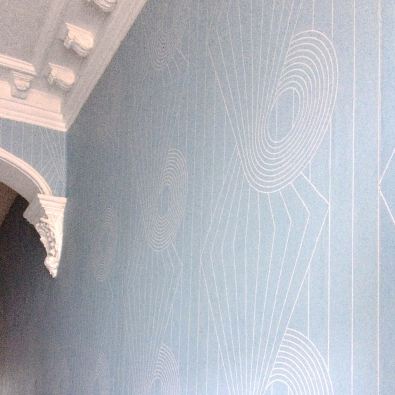 Spiral white blue wallpaper