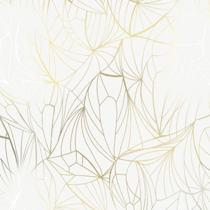 Leaf gold white wallpaper