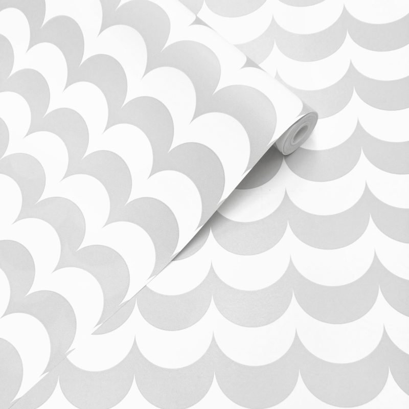 Grey white scallop wallpaper pattern | Scoop
