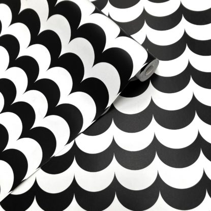Black and white scallop wallpaper | Scoop black / white