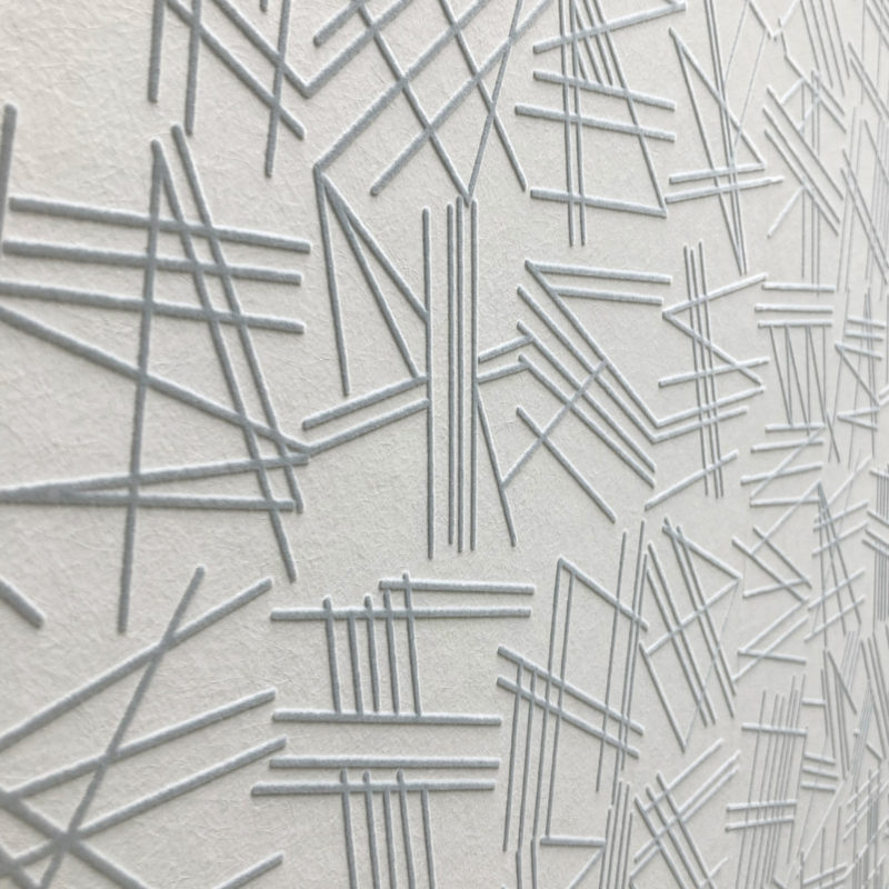 Tilt grey flock / grey wallpaper detail