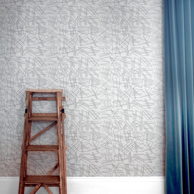 Tilt grey flock wallpaper