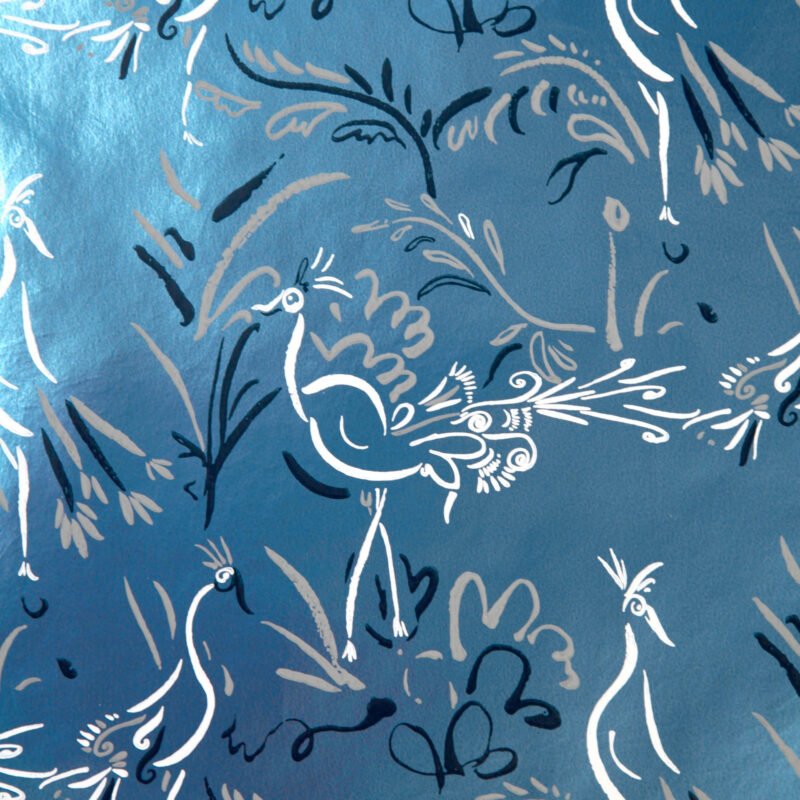 Birds metallic blue by Polly Dunbar