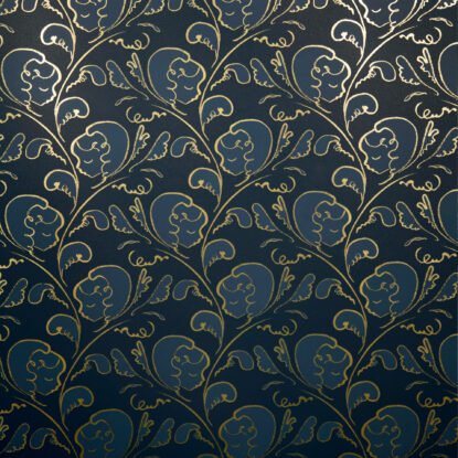Dream gold / midnight blue wallpaper