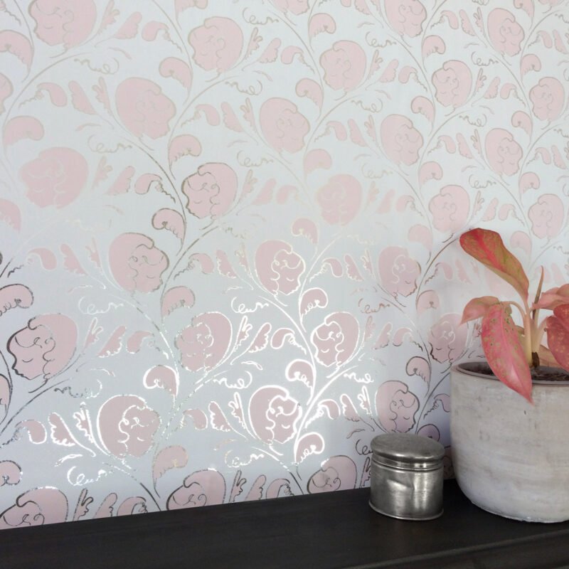 Dream silver pink wallpaper