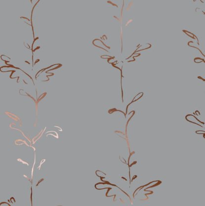Stem copper grey wallpaper