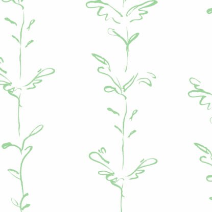 Stem green white wallpaper