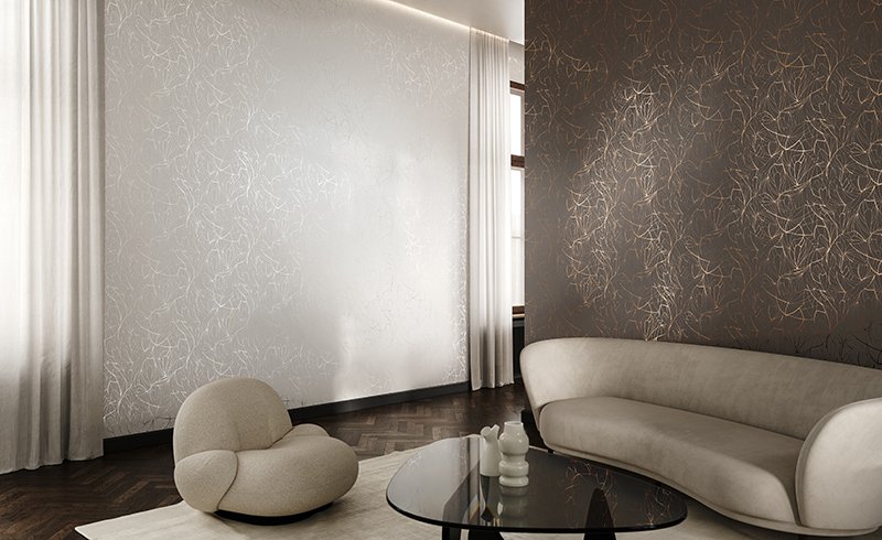 Leaf wallpaper quiet luxury